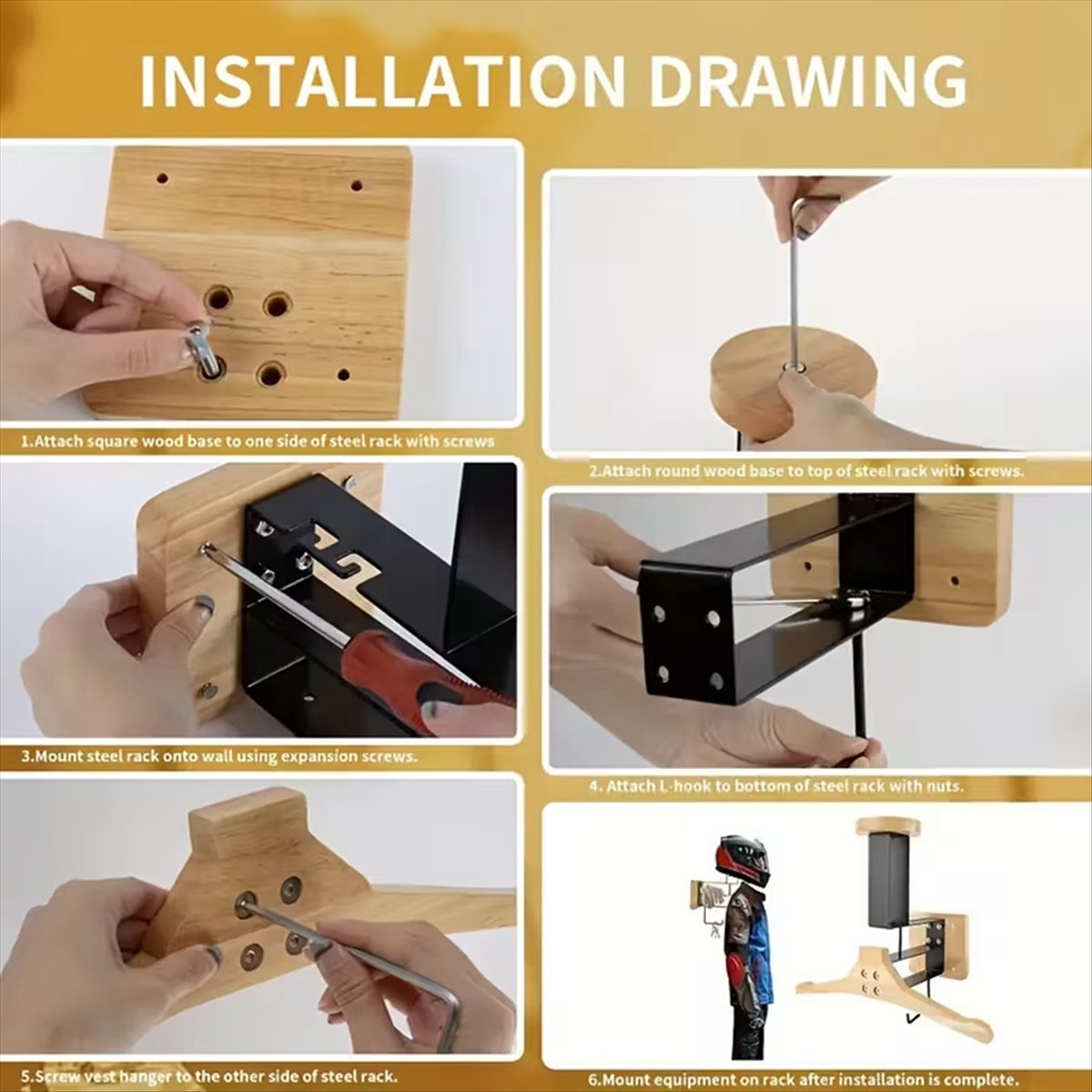 Cycling Gear Shelf - Nouveauté : support mural en bois
